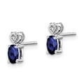 thumbnail image 2 of Sterling Silver Rhodium-plated Created Sapphire & Diam. Earrings QBE23SEP, 2 of 4