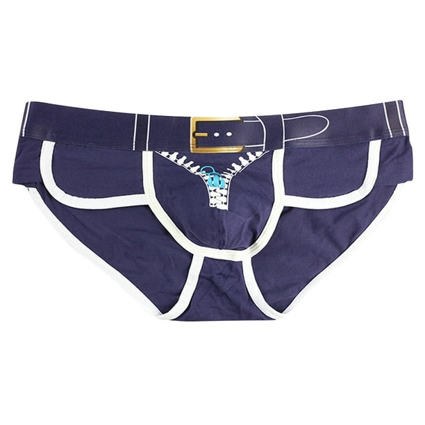 BIZIZA Men Briefs Print Bikinis Underwear Low Rise Sexy Cotton 2023