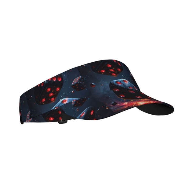 Balery Cosmic Red Sparkle Dice Gorra deportiva con visera ajustable para mujer y hombre (talla única)