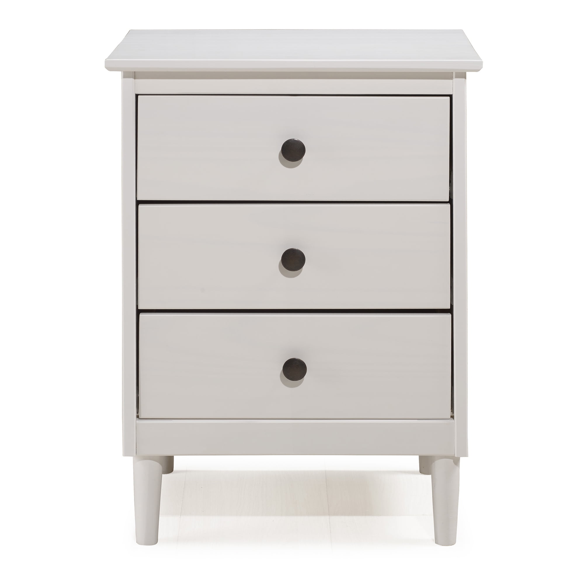 Walker Edison Madeline 3-Drawer White Nightstand