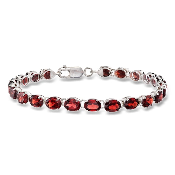 Ross-Simons 18.00 ct. t.w. Oval Garnet Bracelet in Sterling Silver, Women's, Adult