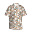 thumbnail image 2 of Uemuo Cute Rabbit Floral Printed Regular Fit Short Sleeve Casual Hawaiian Shirt for Men,Aloha shirt,Tropical shirt,Floral print shirt,Vacation Beach shirt-Small, 2 of 9