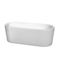 thumbnail image 2 of Wyndham Collection Ursula 67 inch Freestanding Bathtub in White with Brushed Nickel Drain and Overflow Trim, 2 of 5