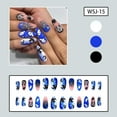thumbnail image 5 of Halloween Press on Nails Short Almond Fake Nails with Glue Full Cover Ghost Flowers French Lines False Nails Stick on Nails for Women and Girls 24 Pcs Short Halloween Nails Press on Nails, 5 of 7