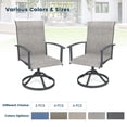 thumbnail image 5 of DIFY Patio Swivel Dining Chairs Set for 2, High Back Outdoor Textilene Fabric Chairs, Grey, 5 of 7
