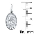 thumbnail image 2 of Precious Stars 14K White Gold Unisex Saint Christopher Oval Medal Pendant - No Chain, Pendant Only, 2 of 3