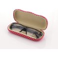 thumbnail image 4 of Hard Shell Eyeglass Case Clamshell Fits Small to Medium Frame Glasses for Women Men, Mod Red and White, 4 of 5