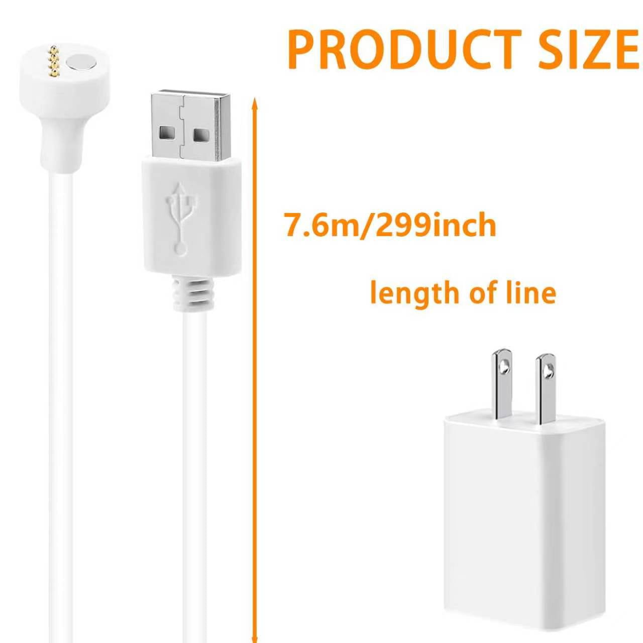 Golikin 2006 Upgrade 25ft Nest-Camera Power Cord And Adapter (5.2V/2A)- Power Cable Compatible with Google Nest Cam Outdoor or Indoor, Battery - 1 Pack (Nest Cam NOT Included)