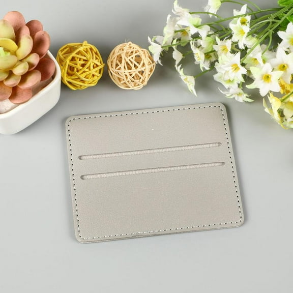 QHUDLV PU Leather Mini Card Holder ,Two‑Slot ID and Credit Card Organizer ,Lightweight Stylish Compact Wallet for Travel