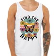 thumbnail image 2 of Find the Happy Butterfly Tank Top Unisex Large White, 2 of 5
