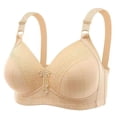 thumbnail image 4 of Xijirk Women Wireless Grid Bra Lace Pendant Adjustable Strap Breathable Bra for Daily Underwear,Beige,38, 4 of 4