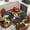 black, variant on Sunflower Cow Round Tablecloth, Fitted Table Cover with Elastic for 45"-54" Round Tables, Rustic Teal Brown Farmhouse Wood Grain Table Cloth Outdoor Indoor Dinning Party Waterproof Tablecloths