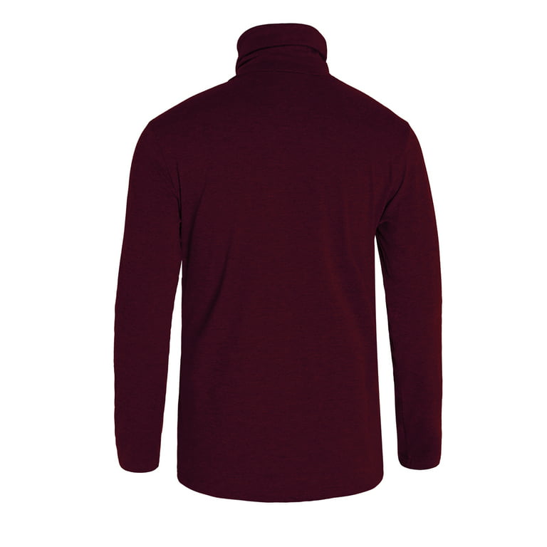 Unique Bargains Men's Slim Fit Lightweight Long Sleeve Pullover Top Turtleneck T-Shirt, Size: XL(US 46), Red