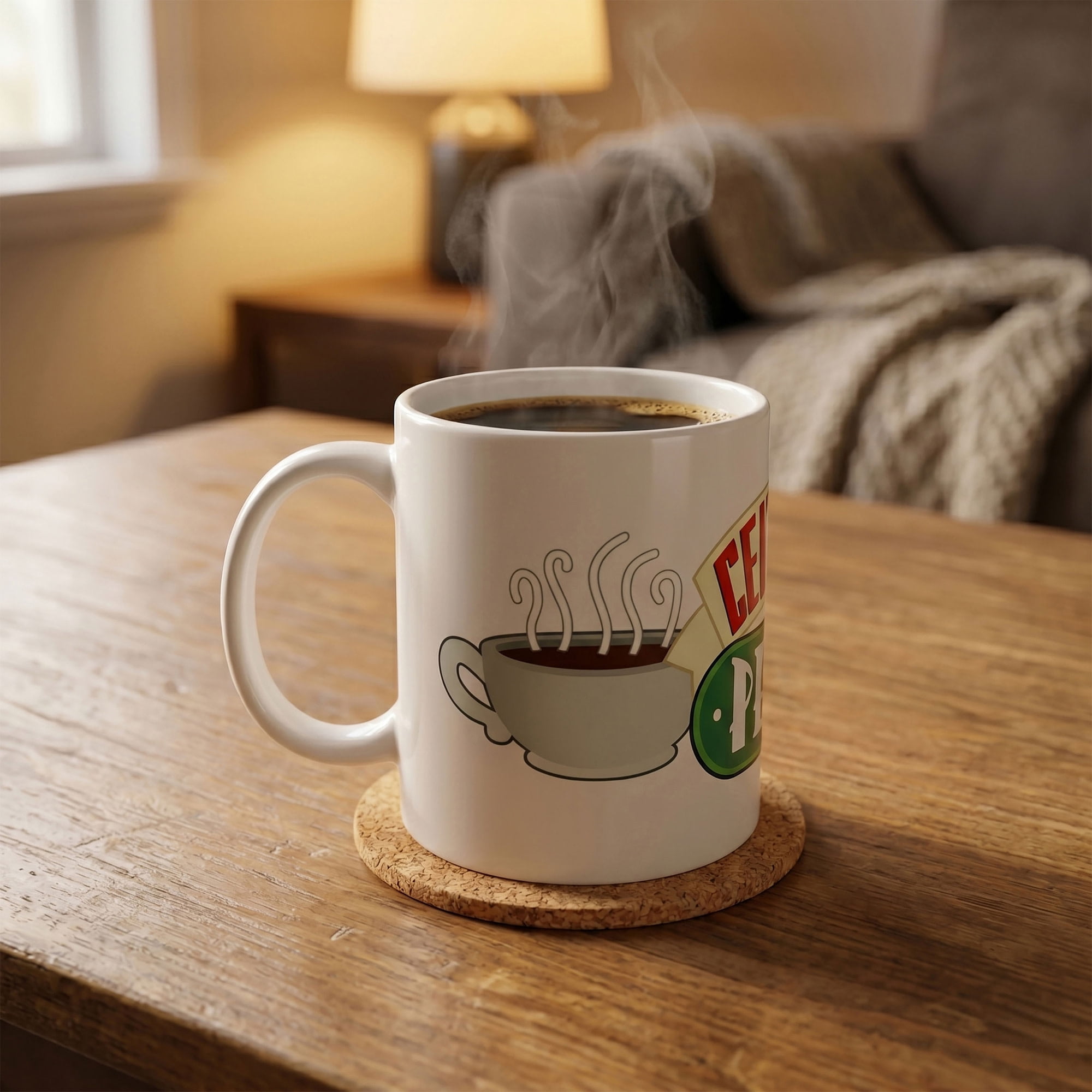 Pyramid America: Friends: Central Perk - 11oz Ceramic Mug - Coffee & Tea Cup, Shop Logo, Microwave-Dishwasher Safe, TV Show Fan Collectible, Licensed