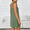 thumbnail image 5 of Hkoxplj Womens Cotton Blend Nightgown Square Neck Ruffle Fly Sleeve Short Dress with Pockets Smocked A Line Casual Sleepwear Summer Loungewear Beach Outfit Plus Size Solid Color Soft, 5 of 6