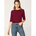 thumbnail image 2 of Disfraz de Día de San Patricio para mujer Mangas en el codo Top Cuello redondo Camiseta ajustada Camiseta estampada informal negro rojo XXL, 2 of 6