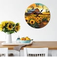 thumbnail image 2 of Eveokoki Rustic Sunset Sunflower Farm Farmhouse Wooden Wall Clock - 10 Inch Silent Non-Ticking Decorative Clock for Kitchen, Living Room, Bedroom, Country Home Decor, 2 of 4