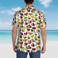 thumbnail image 6 of Balery Colorful Fruits Print Men's Hawaiian Shirts Short Sleeve Beach Shirt Relaxed Fit Vacation Button Down Shirts-Large, 6 of 9