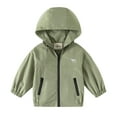 thumbnail image 1 of LYHaoo Coupe-Vent Mince à Capuche Décontracté 2025 pour Garçons Classique Mignon Vert Tailles 3-4 Ans, 1 of 4