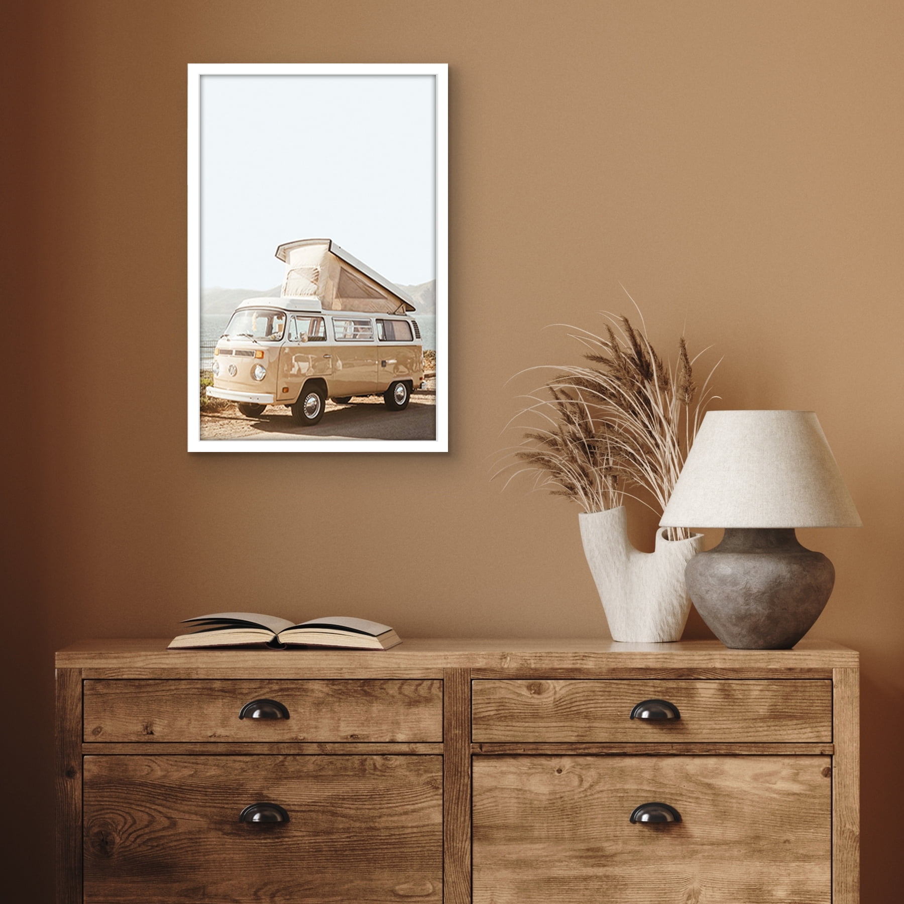 Americanflat 11x17 Picture Frame with Polished Plexiglass Streamline Collection Thin Border Wall - White
