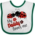 thumbnail image 3 of Inktastic My Daddy Loves Me with Cute Ladybugs Boys or Girls Baby Bib, 3 of 4
