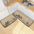 thumbnail image 7 of 2-Piece Kitchen Mat Set Non Slip Washable Floor Mats Decorative Rugs for Kitchen Sink Laundry Horseback in The Desert Illustration, 7 of 7