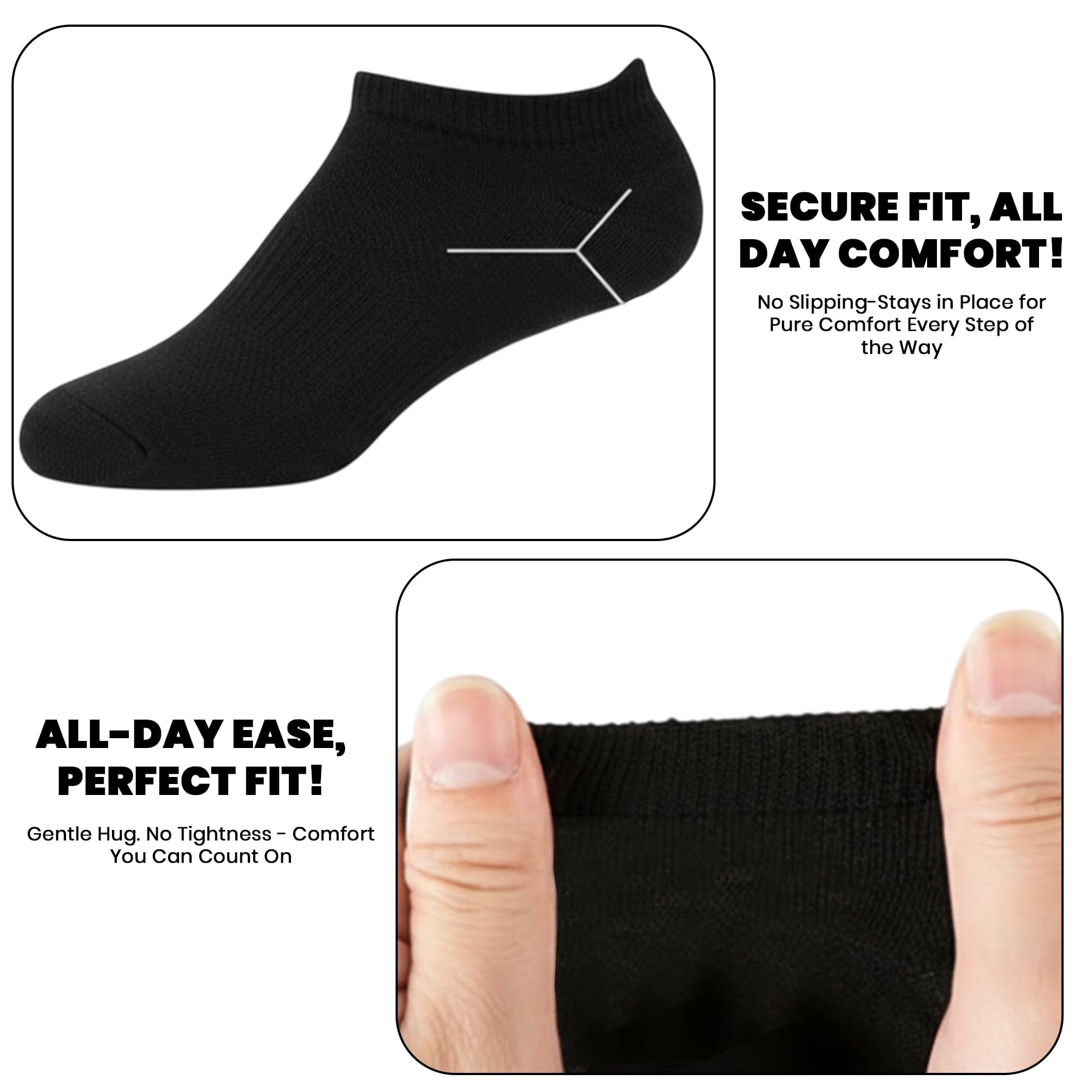 Yacht & Smith Mens Wholesale Bulk No Show Ankle Socks, Cotton Sport Athletic Socks - Size 10-24