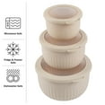 thumbnail image 2 of Classic Cuisine Set of 3 Bowls with Lids - Microwave, Freezer, and Fridge Safe Nesting Mixing Bowls, Beige, 2 of 7