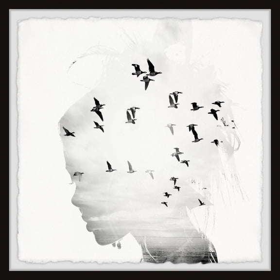 Marmont Hill Birds and Silhouette Framed Painting Print