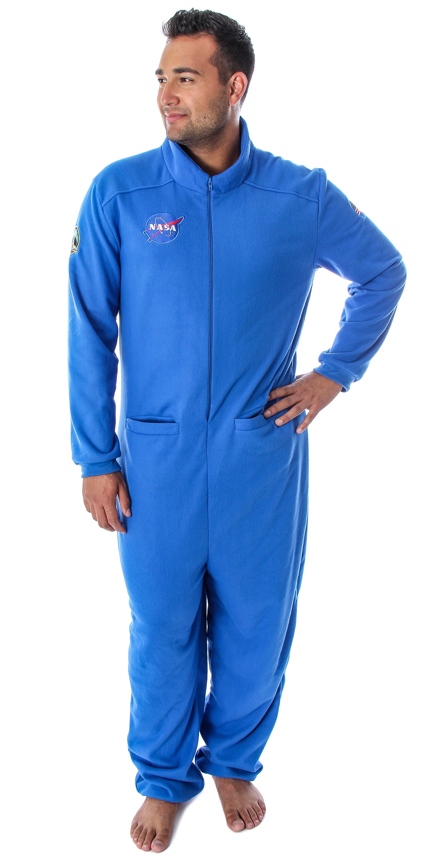 Bioworld Men's XL Orange Astronaut Space Shuttle NASA Costume Pajamas onepiece 