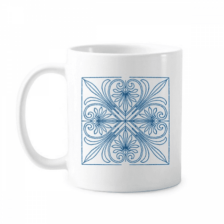 

Talavera Style Blue Decorative Pattern Mug Pottery Cerac Coffee Porcelain Cup Tableware