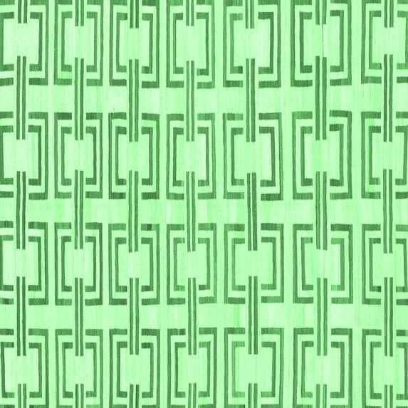 Ahgly Company Indoor Square Solid Emerald Green Modern Area Rugs, 6' Square