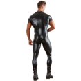 thumbnail image 4 of Mono ajustado de charol sexy para hombre, estilo europeo y americano, con doble cremallera en la cabeza, entrepierna abierta, para discoteca, traje de manga corta de talla grande, 4 of 4