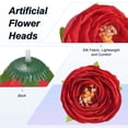 thumbnail image 2 of Uxcell 50-Pack Cabezas de Camelia Artificial, Cabeza de Camelia de Seda Falsa de 1.3 Pulgadas para Boda/Ramo/Pared de Flores[Rojo, 3.5cm], 2 of 7