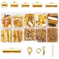 thumbnail image 4 of Golden Jewelry Finding kits Ribbon Clamp Ends Jump Ring Lobster Claw Clasps, 4 of 7