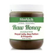 Stakich Raw Honey, Royal Jelly, Bee Pollen & Propolis Enriched, 5.0 Lb