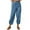 Blue pants for women, variant on Women's High Waist Pants Drawstring Capri Pants with Pocket Wide Leg Cropped Pants for Women Ladies Cotton Linen Summer Gift Solid Trousers Up to 45% Off