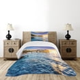thumbnail image 4 of Ambesonne United States Quilted Bedspread Set 2 Pcs, Florida Beach, Twin Size, Pale Blue Yellow Green, 4 of 5