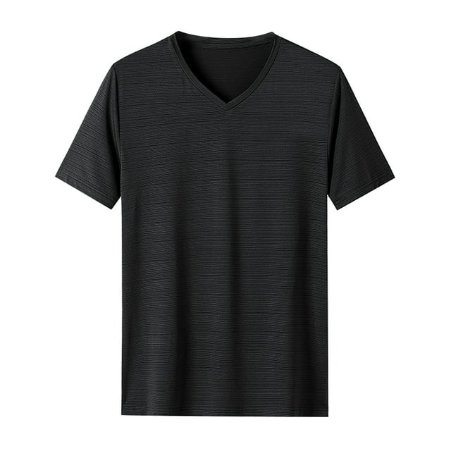 BOBOGOJP T-Shirts à Manches Courtes pour Hommes T-Shirts à Manches Courtes Col Rond Confortables (Noir,TG)