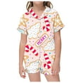 thumbnail image 1 of WEAIXIMIUNG Children's Christmas Print Short Sleeve Shorts Cardigan Children's Pyjamas Two Sets 4-5 Years, 1 of 4