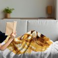 thumbnail image 3 of Safari Soft Flannel Fleece Throw Blanket, Illustration of the Lion King Biggest Cat in Africa Animal in Tropics Artwork, Cozy Plush for Indoor and Outdoor Use, 70" x 90", Orange White, by Ambesonne, 3 of 5