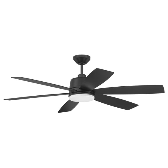 Hogan 54 in. Flat Black Ceiling Fan w/ Integrated LED Light Kit & Remote Control Included