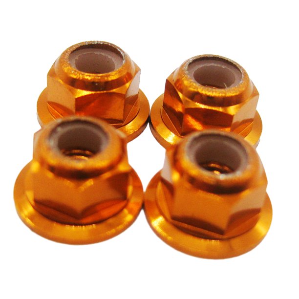 Bewildely Tuerca de neumático RCGOFFLOW, pieza de coche de control remoto, tuerca de neumático de control remoto a prueba de herrumbre y Kits de construcción modelo Naranja