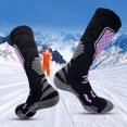 thumbnail image 2 of Grofry 1 Pair Unisex Winter Socks High-tube Geometric Patterned Socks for Hiking Sports Machine Washable Keep Warm Anti-slip Daily Stockings, 2 of 8