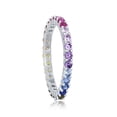 thumbnail image 2 of iJewelry2 Sterling Silver Rainbow Multicolor Round CZ 2mm Eternity Band Ring Size 9, 2 of 2