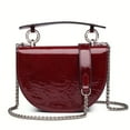 thumbnail image 3 of FEIMINA Patent Leather Handbag,Leather Crossbody Bags For Women,Small Chain Shoulder Bag,Purses Burgundy Bag, 3 of 14