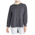 thumbnail image 2 of Fesfesfes Womens Yellow Tshirt Women Solid Color Lapel Casual Long-Sleeved Pocket Shirt Ladies Tops Free Size(US:4-10), 2 of 6