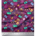 thumbnail image 1 of Soimoi Poly Georgette Fabric Camera,Hat & Briefcase Travel Fabric Prints by Yard 42 Inch Wide, 1 of 4