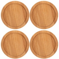 Homoyoyo Bamboo Coasters Brown Easy-Clean Protective Tabletop Drink Mats 4Pcs