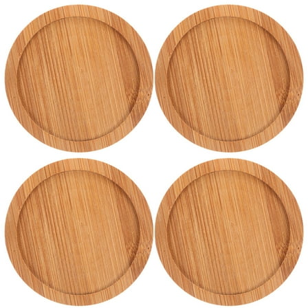 Homoyoyo Bamboo Coasters Brown Easy-Clean Protective Tabletop Drink Mats 4Pcs